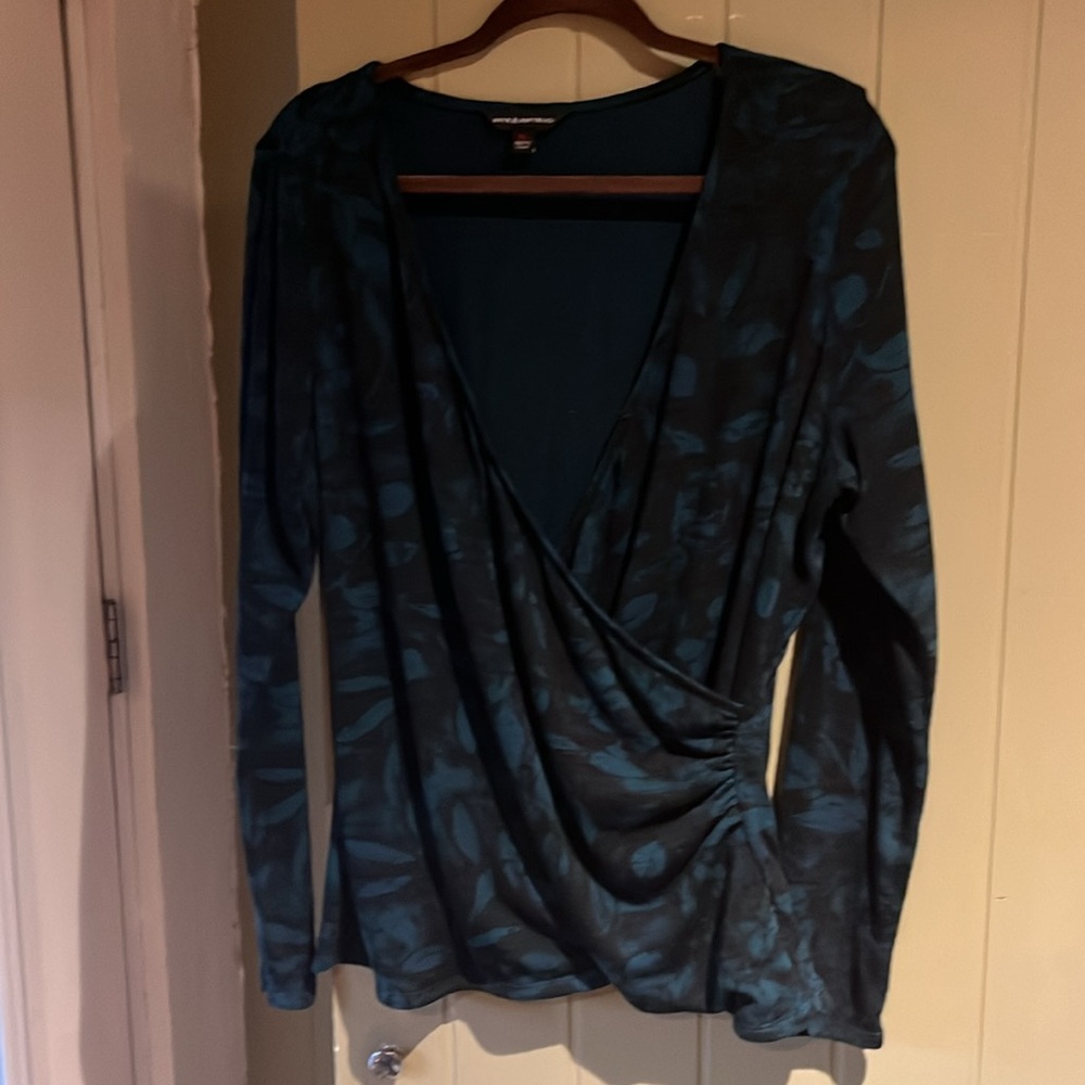 Rock & Republic Long Sleeve Wrap Top Size XL